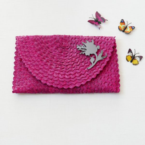 borsa bica paglia clutch magenta cosaporto