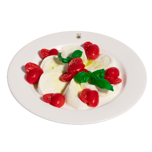 Pomodori datterino e mozzarella alla caprese