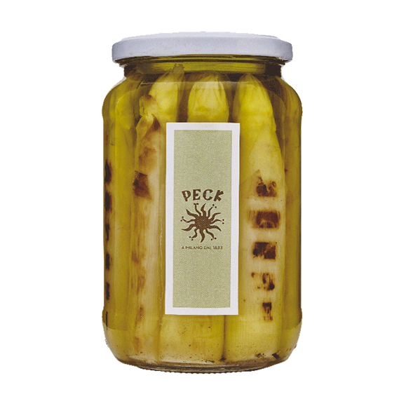 Asparagi bianchi grigliati sott'olio Peck consegna a domicilio con Cosaporto