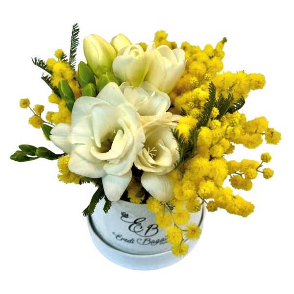 Mini cappelliera fresia e mimosa Eredi Bagatin consegna a domicilio con cosaporto