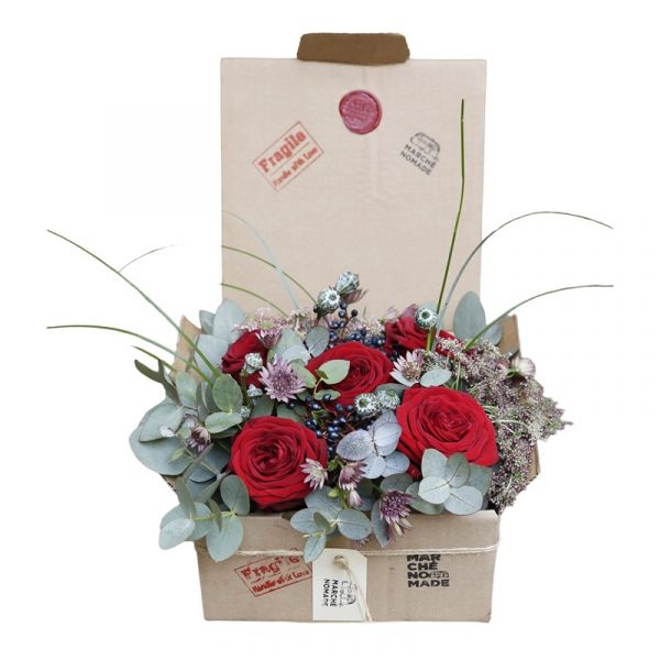 Flower Box "Rosso Passion" Marché Nomade consegna a domicilio con Cosaporto.it