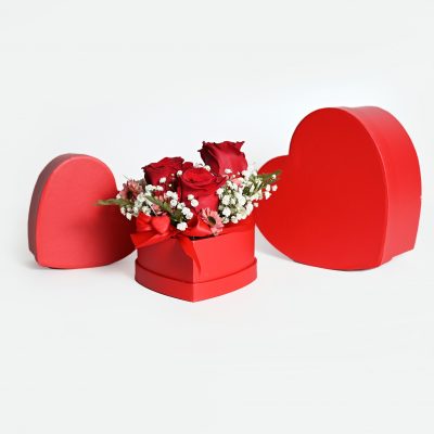Confezione cuore con rose - Piantala consegna a domicilio con Cosaporto