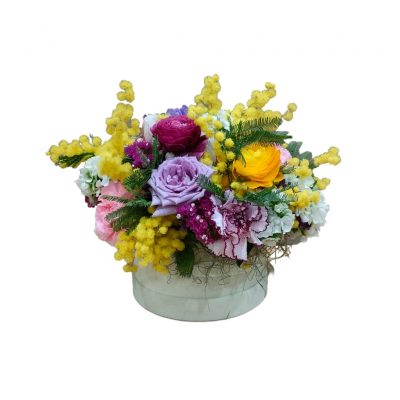 Flower Box Fiori Misti con Mimosa La Fioreria